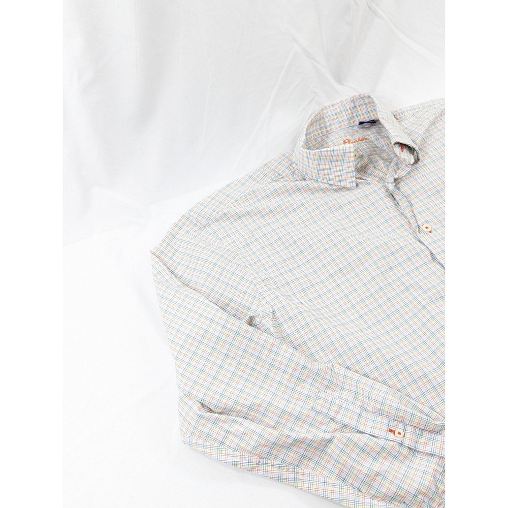 Alan Flusser Long Sleeve Bright Rainbow Plaid Size Medium - Picture 2 of 8
